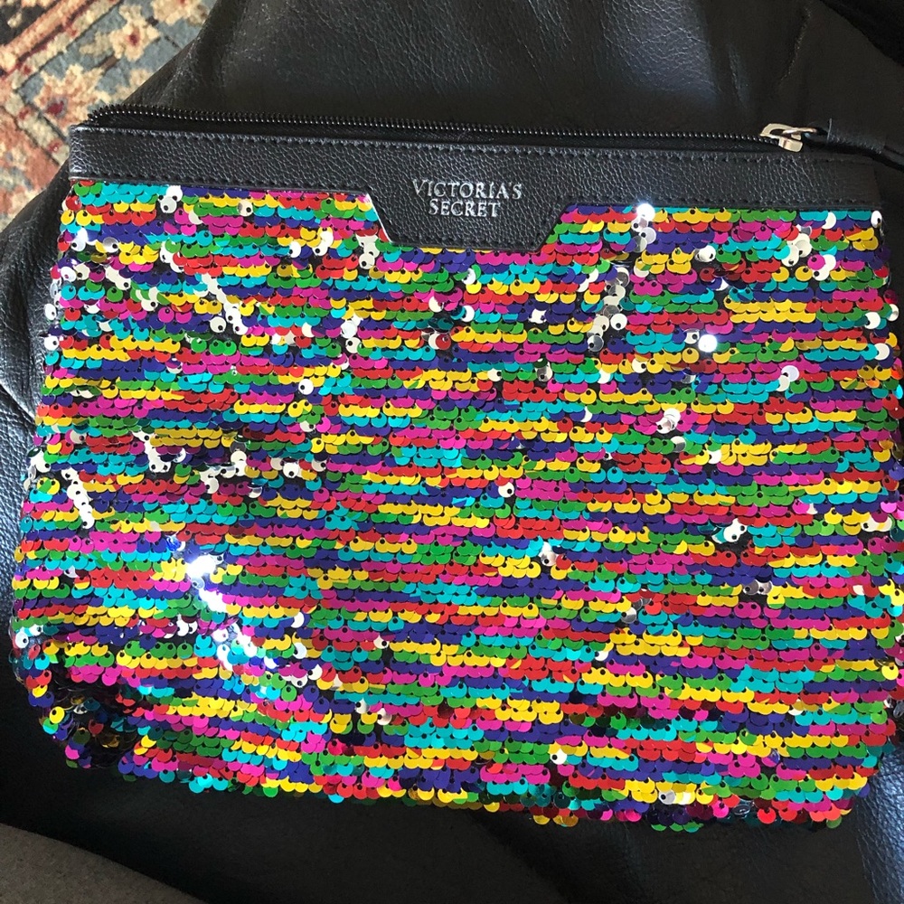 Victoria Secret sequin makeup bag